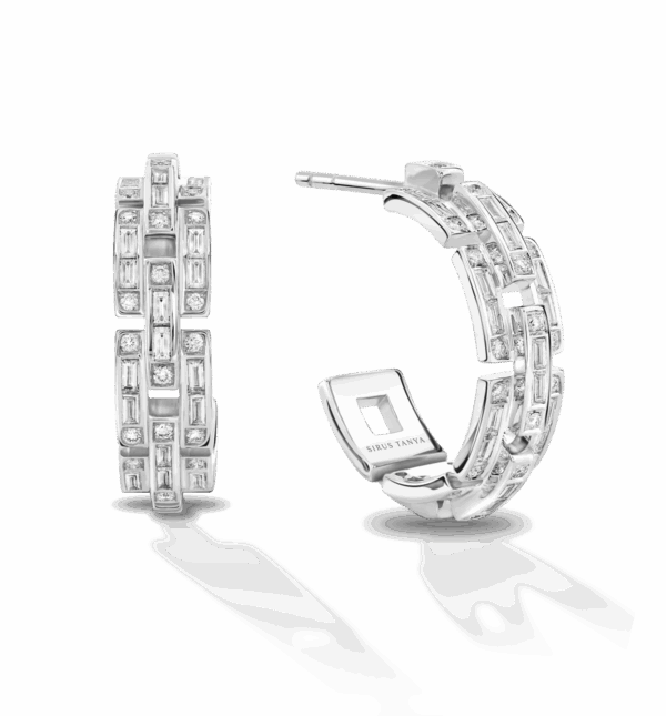 Sirus Chain Diamond Hoop Earrings