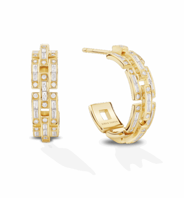 Sirus Chain Diamond Hoop Earrings - Image 2