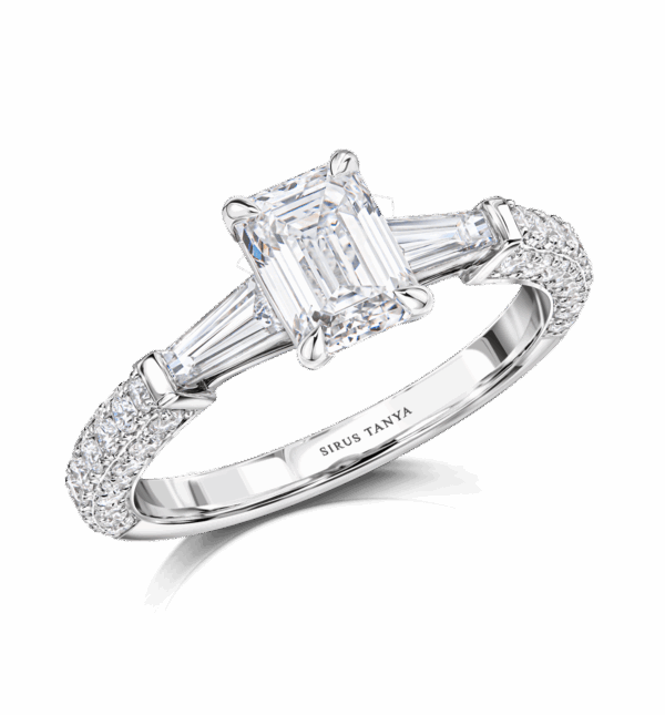 Sirus Promise Emerald-Cut Diamond Engagement Ring