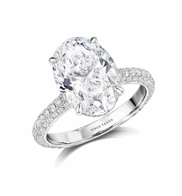 Oval Diamond Pave Engagement Ring