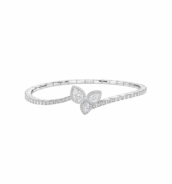 Pear-Shaped Diamond Trio Bangle Bracelet
