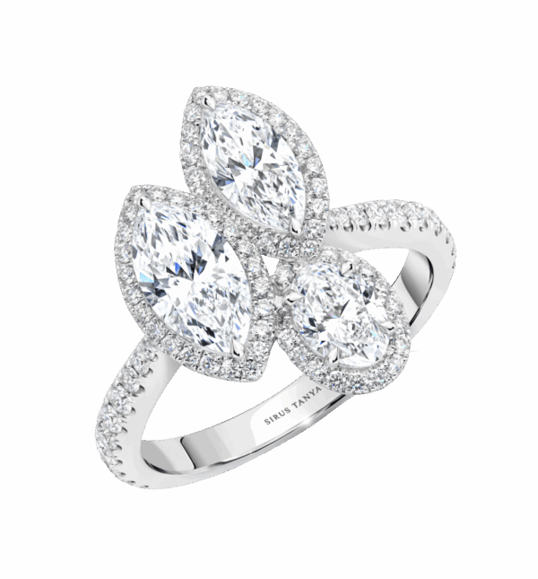 Marquise Diamond Trio Ring
