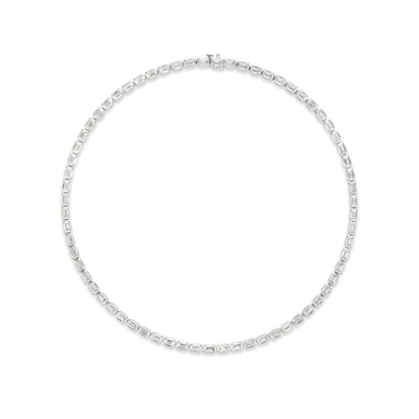 Emerald Cut Diamond Tennis Necklace