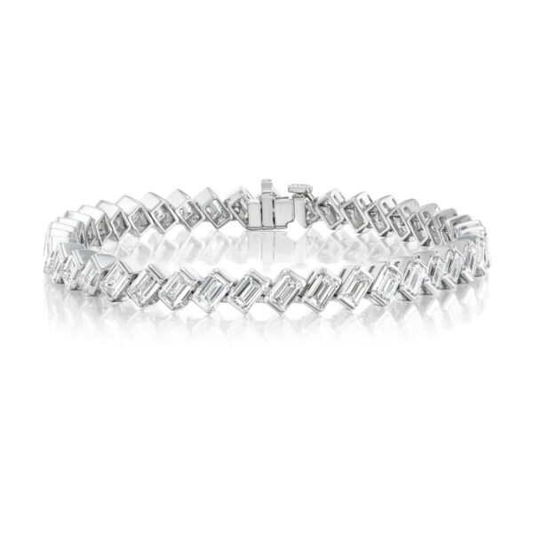 Emerald-Cut Diamond Tennis Bracelet
