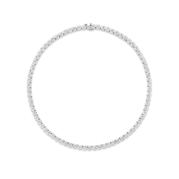 Round Diamond Tennis Necklace