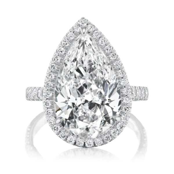 Pear-Shaped Halo Diamond Ring