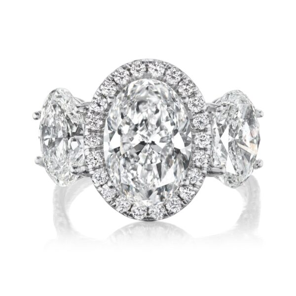 Oval Three-Stone Diamond Ring