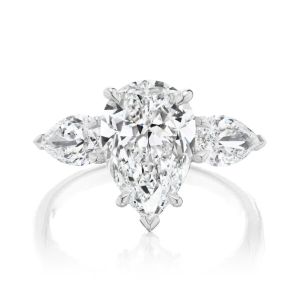 Three-Stone Pear-Shaped Diamond Ring