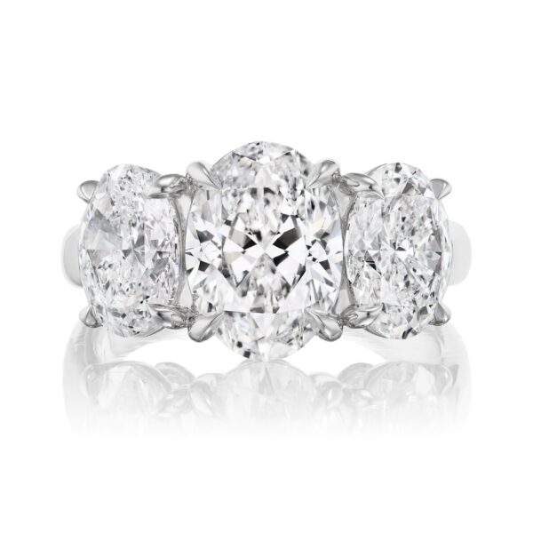 Three-Stone Oval Diamond Ring