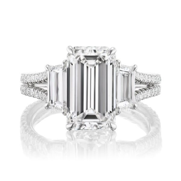 Three-Stone Emerald-Cut Diamond Ring