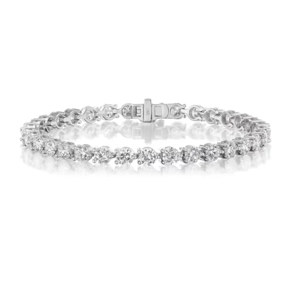Three-Prong Diamond Tennis Bracelet