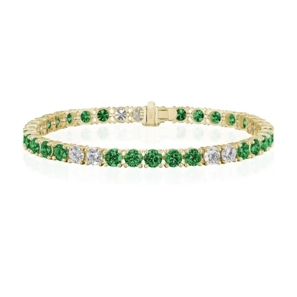 Tsavorite & Diamond Tennis Bracelet