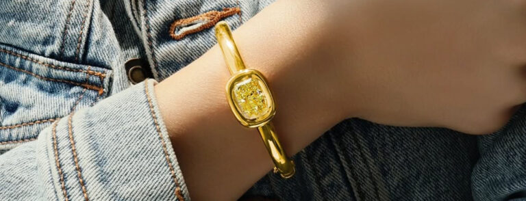 Jewelry Trends include Rahaminov bezel set yellow diamond bracelet