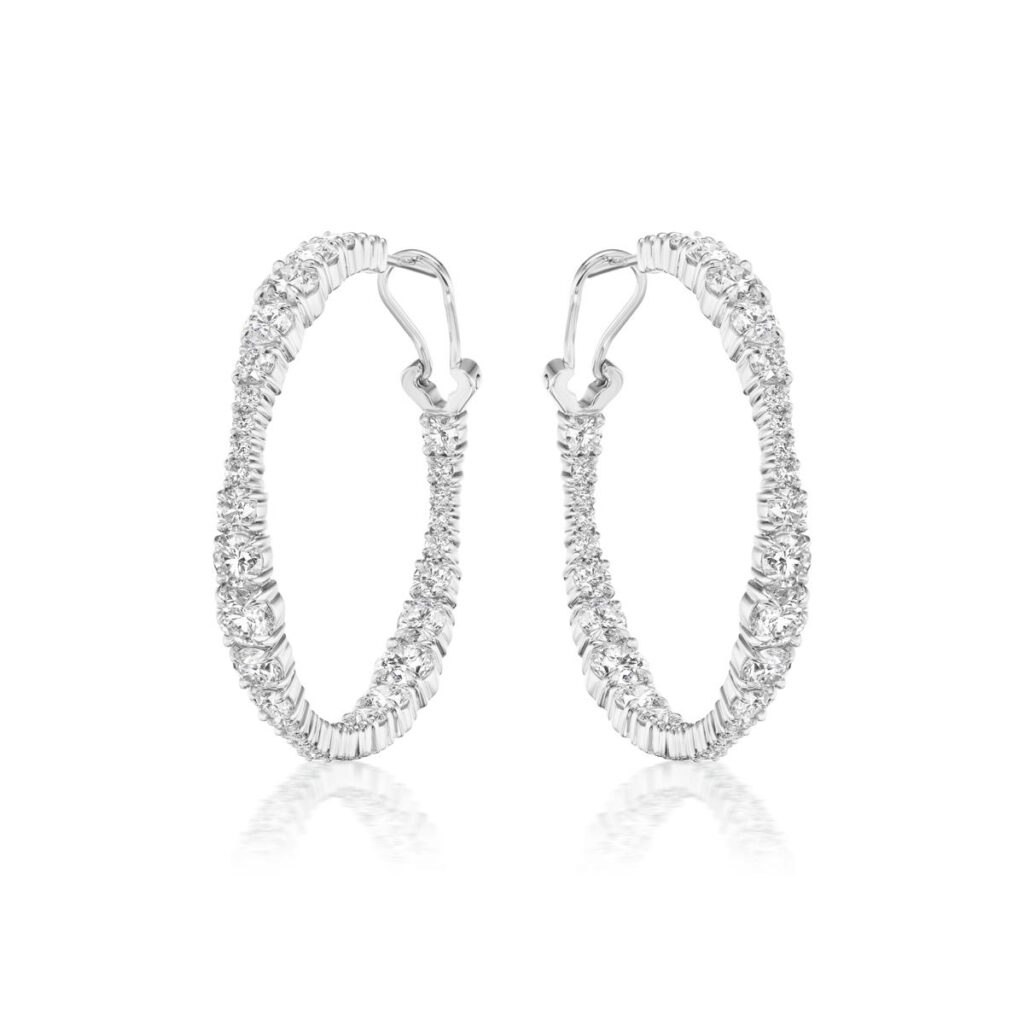 Graduating Diamond Hoop Earrings