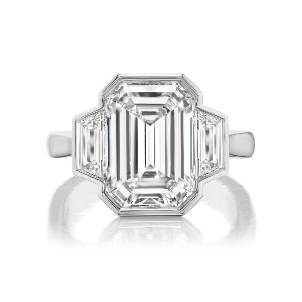 Emerald Cut & Trapezoid Diamond Ring